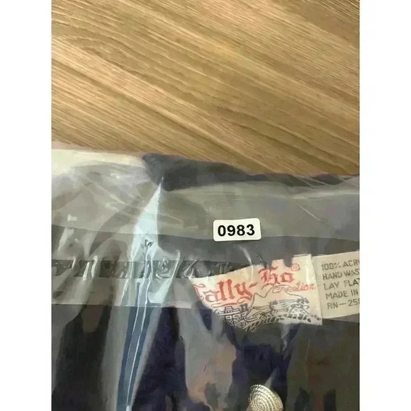 Vtg Tally-Ho Cardigan Jacket Embroidered Floral Navy Blue Knitted Women's M - Picture 14 of 14